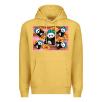 Antique Gold Baby panda flowers Premium Hoodie - Artiststas
