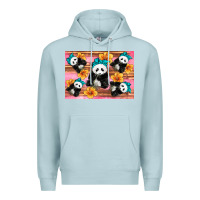 Blue Mist Baby panda flowers Premium Hoodie - Artiststas