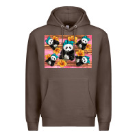 Coffee Baby panda flowers Premium Hoodie - Artiststas