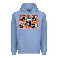 Colony Blue Baby panda flowers Premium Hoodie - Artiststas