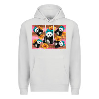 Dove Grey Baby panda flowers Premium Hoodie - Artiststas