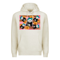 Oatmeal Heather Baby panda flowers Premium Hoodie - Artiststas