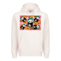 Pale Pink Baby panda flowers Premium Hoodie - Artiststas