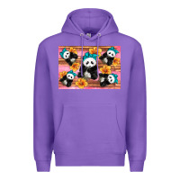 Purple Baby panda flowers Premium Hoodie - Artiststas