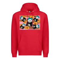 Red Baby panda flowers Premium Hoodie - Artiststas