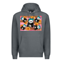 Rock Baby panda flowers Premium Hoodie - Artiststas