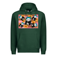 Sports Green Baby panda flowers Premium Hoodie - Artiststas