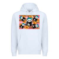 White Baby panda flowers Premium Hoodie - Artiststas