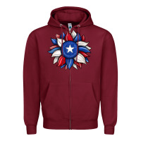 Burgundy sunflower texas flag 2 Zipper Hoodie - JahusDesignShop