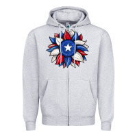 Heather Grey sunflower texas flag 2 Zipper Hoodie - JahusDesignShop