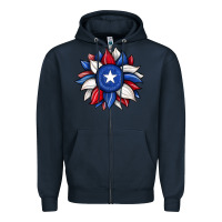 Navy sunflower texas flag 2 Zipper Hoodie - JahusDesignShop