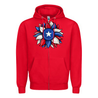 Red sunflower texas flag 2 Zipper Hoodie - JahusDesignShop