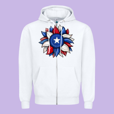 Sunflower Texas Flag 2 Zipper Hoodie Designed By Jahusdesignshop