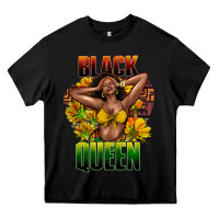 Black Black queen afro Heavy Core Tee - HowdyJamesFarm