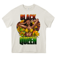 Cream Black queen afro Heavy Core Tee - HowdyJamesFarm