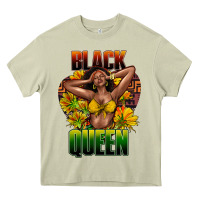 Mossy Black queen afro Heavy Core Tee - HowdyJamesFarm