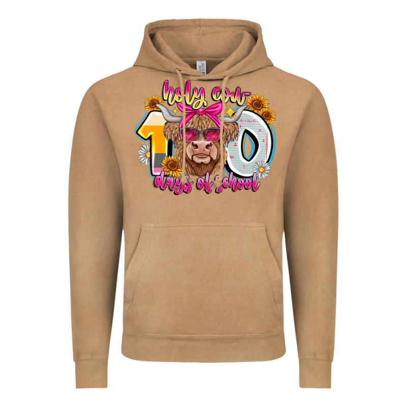 Holy Cow 100 Days Of School Vintage Hoodie by CowhideDigitalArt | Teevron