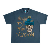 Midnight Navy skull tis the season winter Urban Heavy Tee - FaDigitalArtStudio