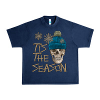 Navy skull tis the season winter Urban Heavy Tee - FaDigitalArtStudio