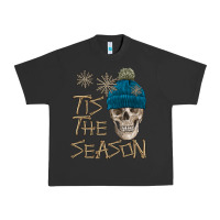 Pigment Black skull tis the season winter Urban Heavy Tee - FaDigitalArtStudio