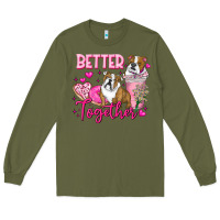 Army Green Be Mine Valentine Dog Long Sleeve Tee - CowhideDigitalArt