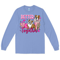 Colony Blue Be Mine Valentine Dog Long Sleeve Tee - CowhideDigitalArt