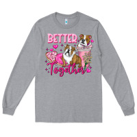 Heather Grey Be Mine Valentine Dog Long Sleeve Tee - CowhideDigitalArt