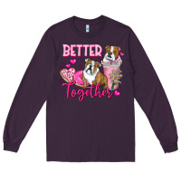 Plum Be Mine Valentine Dog Long Sleeve Tee - CowhideDigitalArt