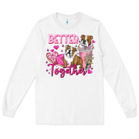 White Be Mine Valentine Dog Long Sleeve Tee - CowhideDigitalArt