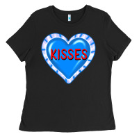 Black valentine's day hearts Ladies Tee - FaDigitalArtStudio