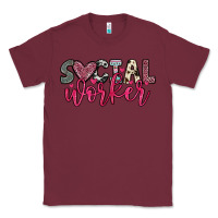 Burgundy social worker Classic Tee - OliviaCreatesArt