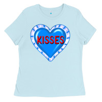 Baby Blue valentine's day hearts Ladies Tee - FaDigitalArtStudio