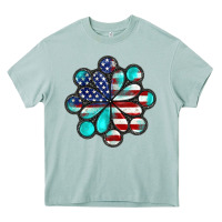 Arona American flag turquoise gemstone 4th of july Heavy Core Tee - CowGirlArtShop