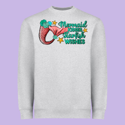 Mermaid Kisses Starfish Wishes Heavyweight Sweatshirt Designed By Jahusdesignshop