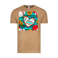 Vintage Camel baseball hearts and sunflowers with turquoise gemstone seamless patter Vintage Tee - BundleAndBundleShop