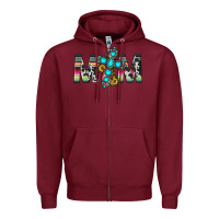 Burgundy mom cross Zipper Hoodie - JahusDesignShop