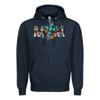 Navy mom cross Zipper Hoodie - JahusDesignShop