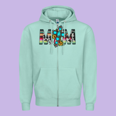 Mom Cross Zipper Hoodie Designed By Jahusdesignshop