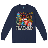 Navy Just a Small Town Teacher Long Sleeve Tee - CowhideDigitalArt