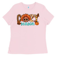 Bubblegum Pink turkey cozy season thanksgiving bbs Ladies Tee - BundleAndBundleShop