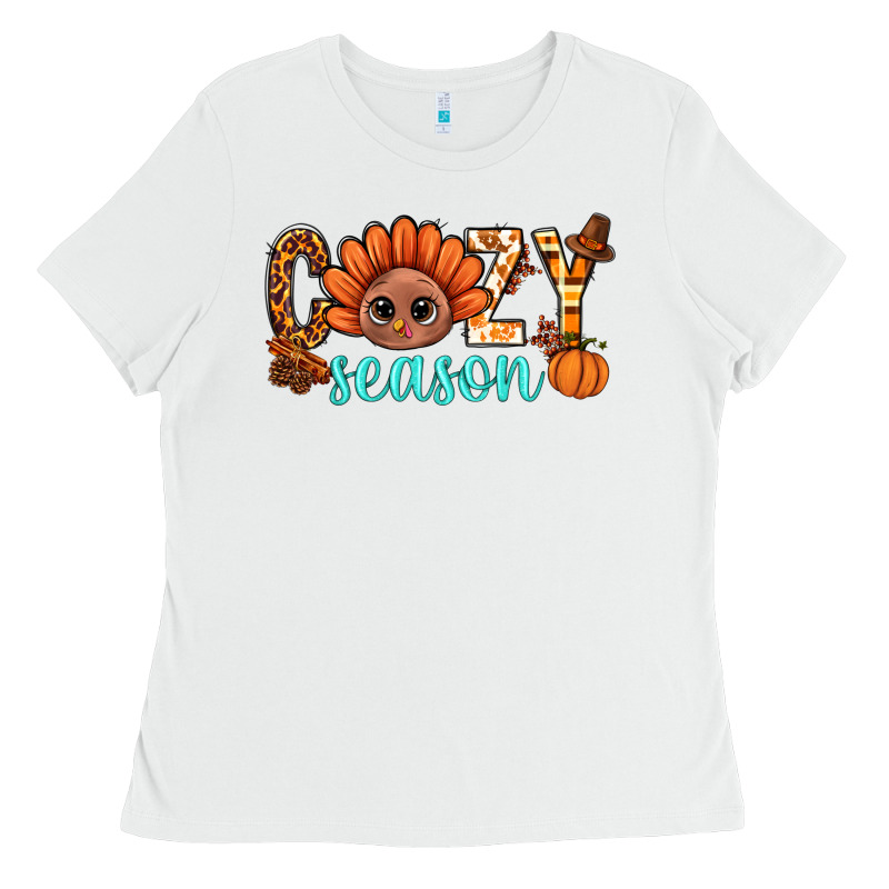 Turkey Cozy Season Thanksgiving Bbs Ladies Tee by BundleAndBundleShop | Teevron