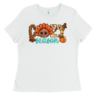 White turkey cozy season thanksgiving bbs Ladies Tee - BundleAndBundleShop