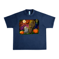 Navy headstone and coffin background Urban Heavy Tee - BundleAndBundleShop