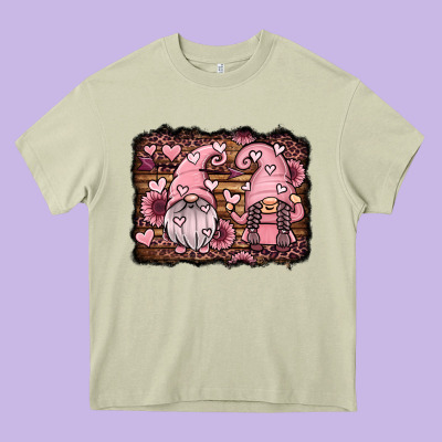 Valentines Day Gnomes Couple Heavy Core Tee Designed By Jasminsmagicworld