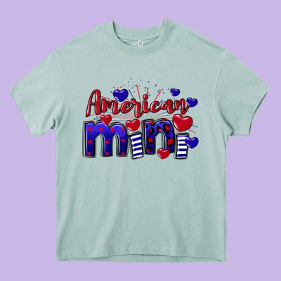 American Mini  4th Of July Heavy Core Tee Designed By Cowgirlartshop