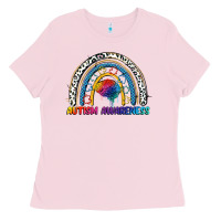 Bubblegum Pink Autism Awareness rainbow Ladies Tee - FaDigitalArtStudio