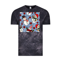 Cloud Black christmas snowman seamless pattern Vintage Tee - BundleAndBundleShop