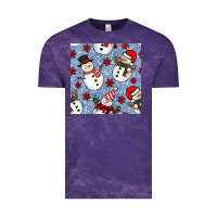 Cloud Purple christmas snowman seamless pattern Vintage Tee - BundleAndBundleShop