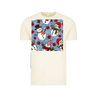 Vintage Arctic christmas snowman seamless pattern Vintage Tee - BundleAndBundleShop