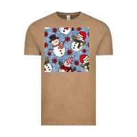 Vintage Coffee christmas snowman seamless pattern Vintage Tee - BundleAndBundleShop
